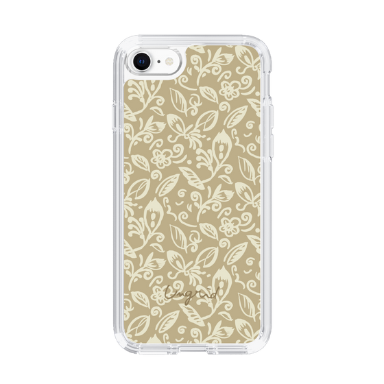 Slim Protection Case［ Ungrid - FlowerPrint - Beige ］