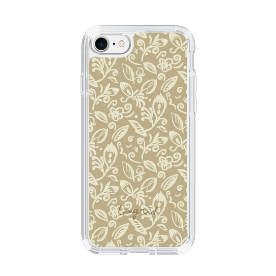 Slim Protection Case［ Ungrid - FlowerPrint - Beige ］