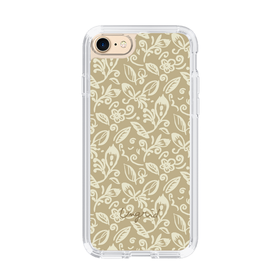 Slim Protection Case［ Ungrid - FlowerPrint - Beige ］