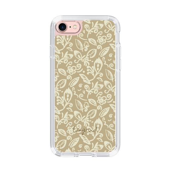Slim Protection Case［ Ungrid - FlowerPrint - Beige ］