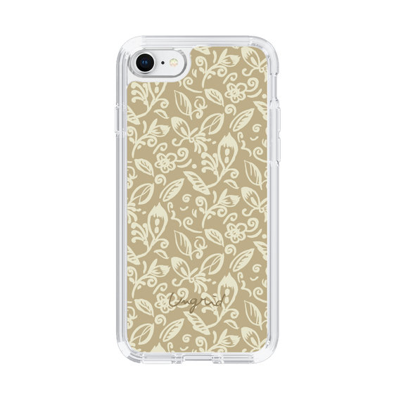 Slim Protection Case［ Ungrid - FlowerPrint - Beige ］