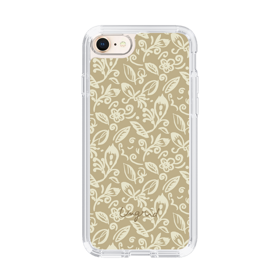 Slim Protection Case［ Ungrid - FlowerPrint - Beige ］