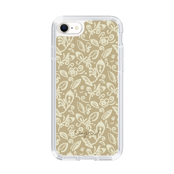 Slim Protection Case［ Ungrid - FlowerPrint - Beige ］