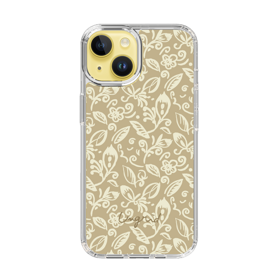 Slim Protection Case［ Ungrid - FlowerPrint - Beige ］