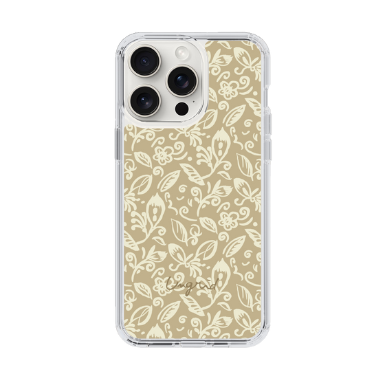 Slim Protection Case［ Ungrid - FlowerPrint - Beige ］