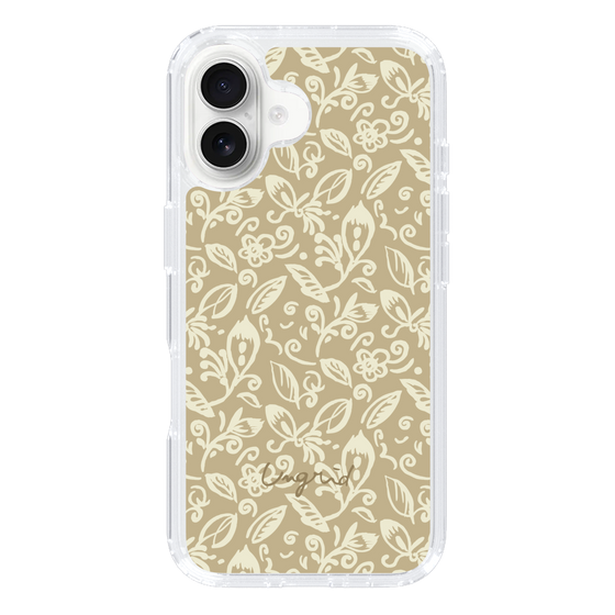 Slim Protection Case［ Ungrid - FlowerPrint - Beige ］
