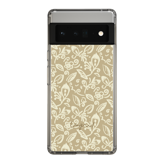 Slim Protection Case［ Ungrid - FlowerPrint - Beige ］