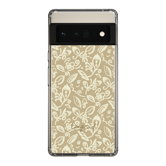 Slim Protection Case［ Ungrid - FlowerPrint - Beige ］