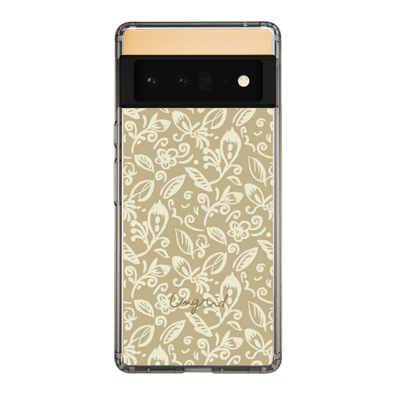 Slim Protection Case［ Ungrid - FlowerPrint - Beige ］