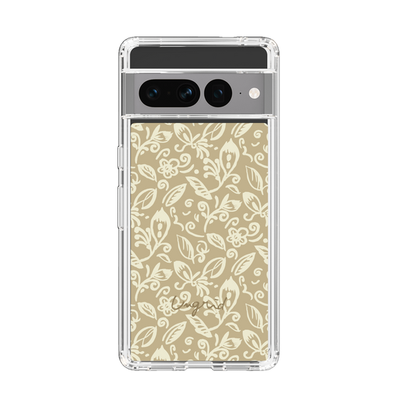 Slim Protection Case［ Ungrid - FlowerPrint - Beige ］