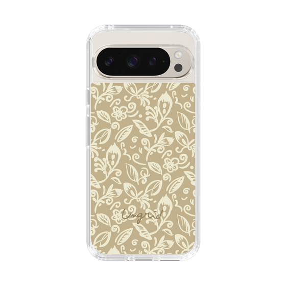 Slim Protection Case［ Ungrid - FlowerPrint - Beige ］