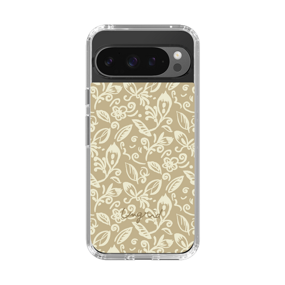 Slim Protection Case［ Ungrid - FlowerPrint - Beige ］