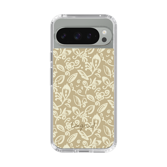 Slim Protection Case［ Ungrid - FlowerPrint - Beige ］