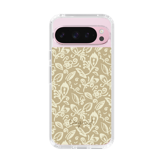 Slim Protection Case［ Ungrid - FlowerPrint - Beige ］