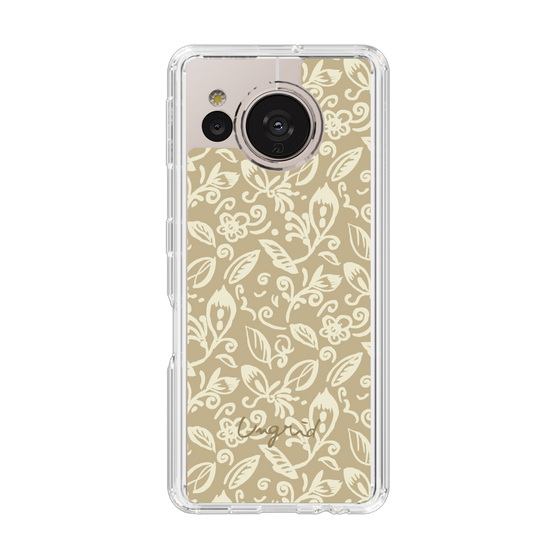 Slim Protection Case［ Ungrid - FlowerPrint - Beige ］