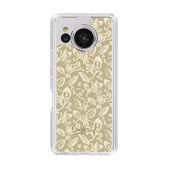 Slim Protection Case［ Ungrid - FlowerPrint - Beige ］