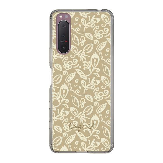 Slim Protection Case［ Ungrid - FlowerPrint - Beige ］