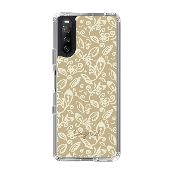 Slim Protection Case［ Ungrid - FlowerPrint - Beige ］