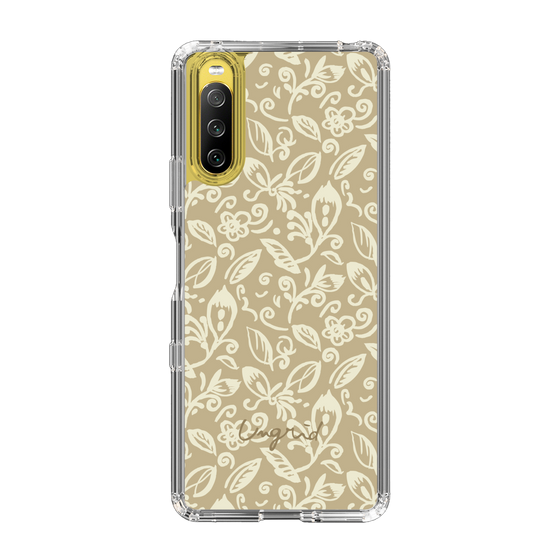 Slim Protection Case［ Ungrid - FlowerPrint - Beige ］