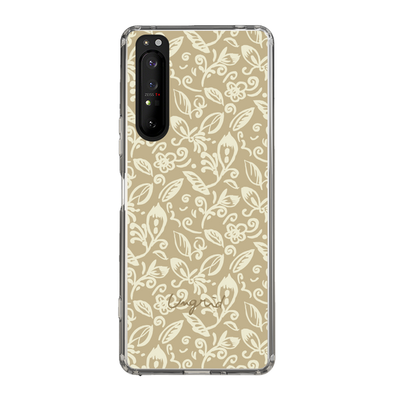 Slim Protection Case［ Ungrid - FlowerPrint - Beige ］