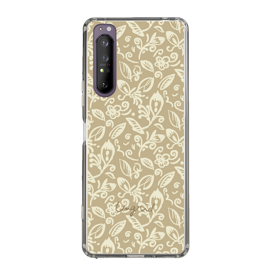 Slim Protection Case［ Ungrid - FlowerPrint - Beige ］