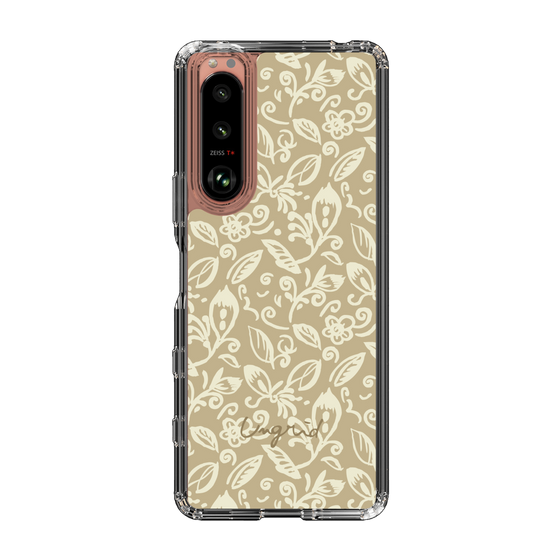 Slim Protection Case［ Ungrid - FlowerPrint - Beige ］