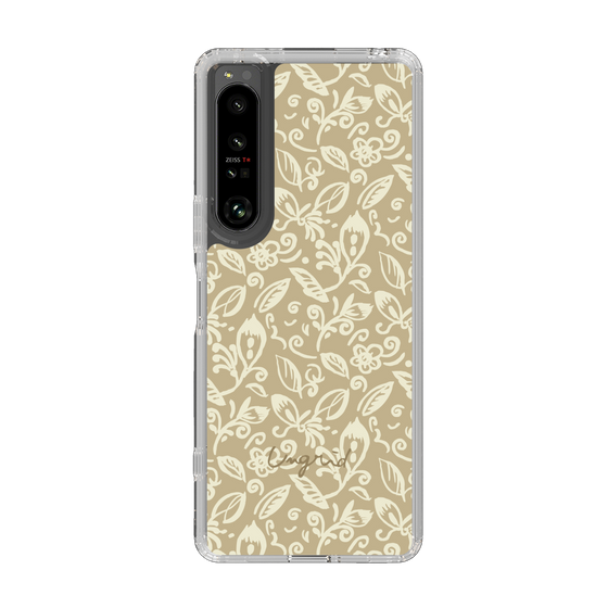 Slim Protection Case［ Ungrid - FlowerPrint - Beige ］