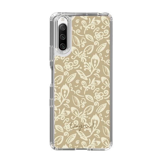 Slim Protection Case［ Ungrid - FlowerPrint - Beige ］