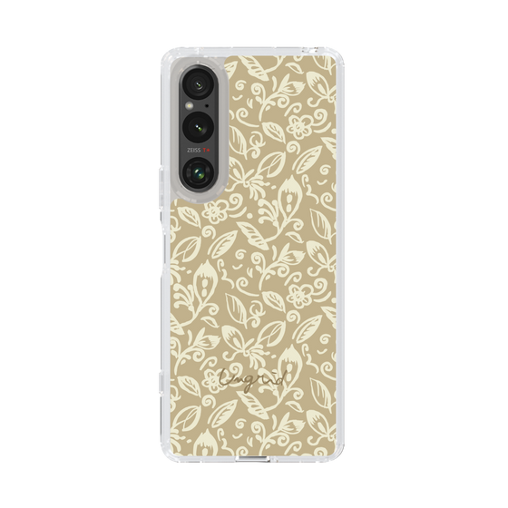 Slim Protection Case［ Ungrid - FlowerPrint - Beige ］