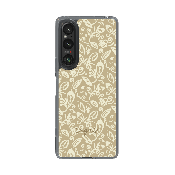Slim Protection Case［ Ungrid - FlowerPrint - Beige ］