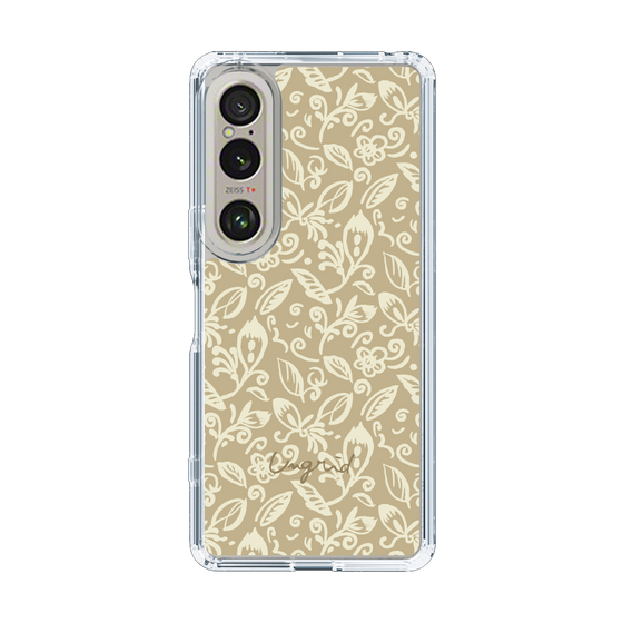 Slim Protection Case［ Ungrid - FlowerPrint - Beige ］