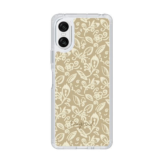 Slim Protection Case［ Ungrid - FlowerPrint - Beige ］