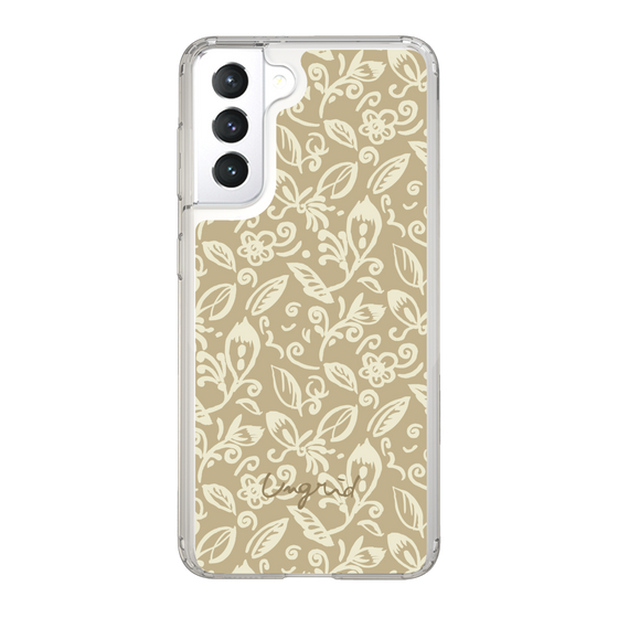 Slim Protection Case［ Ungrid - FlowerPrint - Beige ］