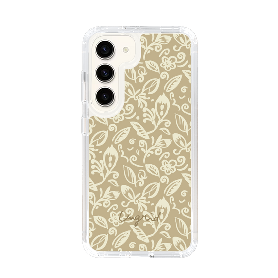 Slim Protection Case［ Ungrid - FlowerPrint - Beige ］