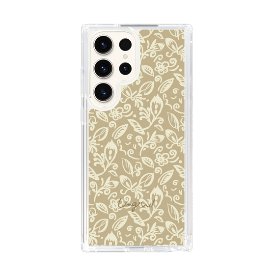 Slim Protection Case［ Ungrid - FlowerPrint - Beige ］