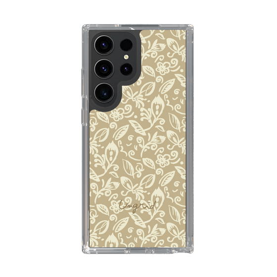 Slim Protection Case［ Ungrid - FlowerPrint - Beige ］