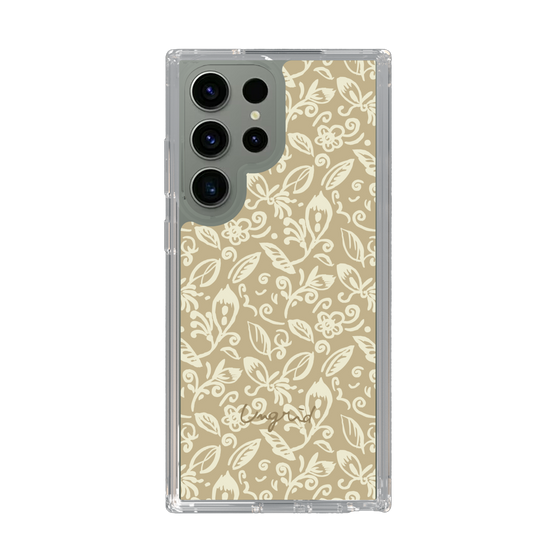 Slim Protection Case［ Ungrid - FlowerPrint - Beige ］