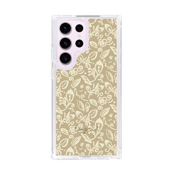 Slim Protection Case［ Ungrid - FlowerPrint - Beige ］