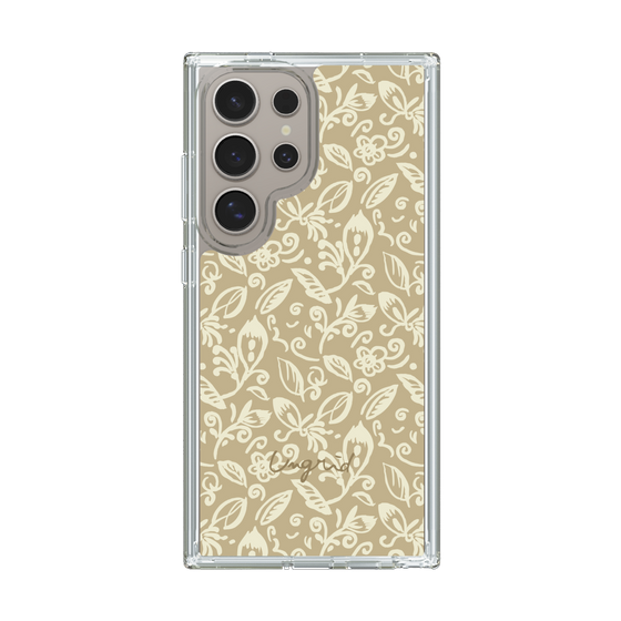 Slim Protection Case［ Ungrid - FlowerPrint - Beige ］