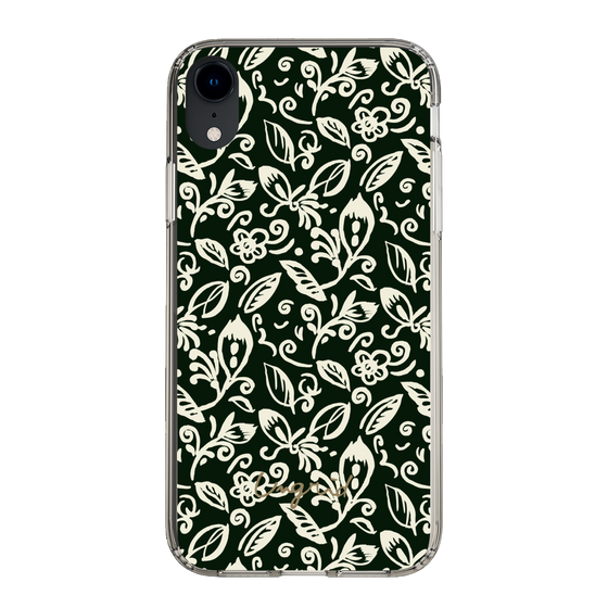 Slim Protection Case［ Ungrid - FlowerPrint - Black ］