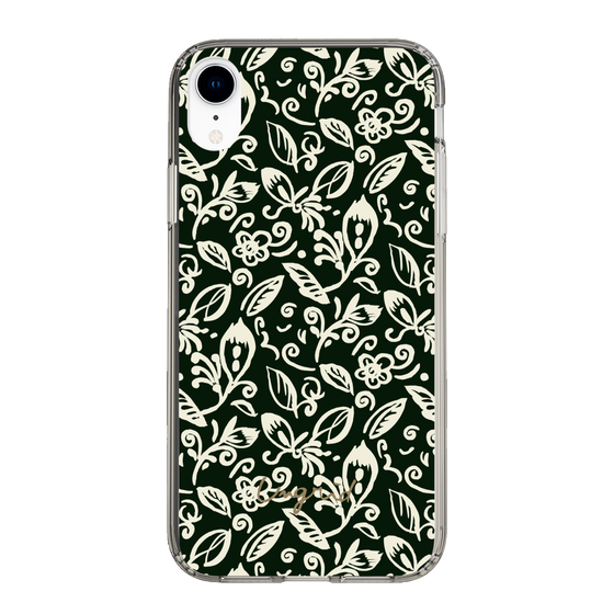 Slim Protection Case［ Ungrid - FlowerPrint - Black ］