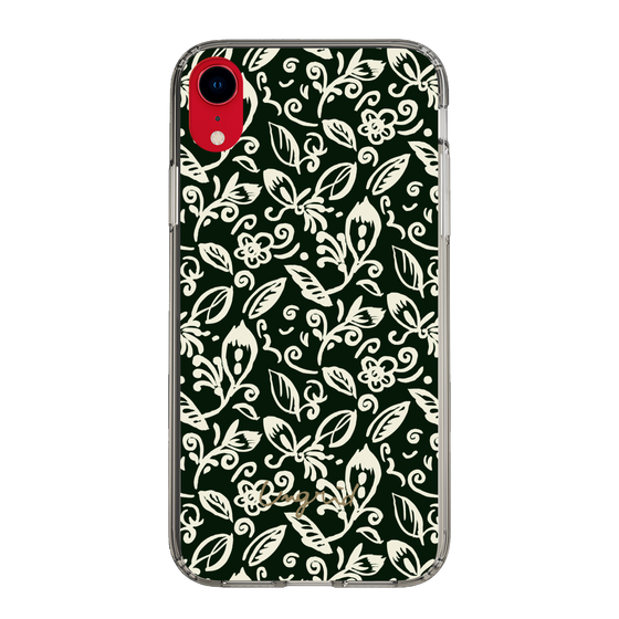 Slim Protection Case［ Ungrid - FlowerPrint - Black ］