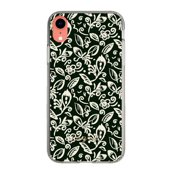 Slim Protection Case［ Ungrid - FlowerPrint - Black ］