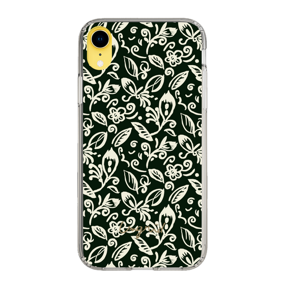 Slim Protection Case［ Ungrid - FlowerPrint - Black ］