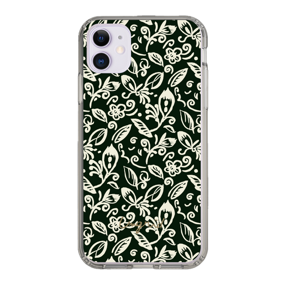 Slim Protection Case［ Ungrid - FlowerPrint - Black ］