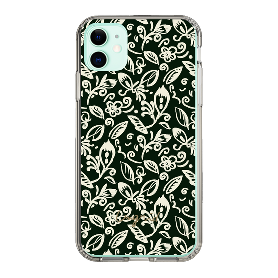 Slim Protection Case［ Ungrid - FlowerPrint - Black ］