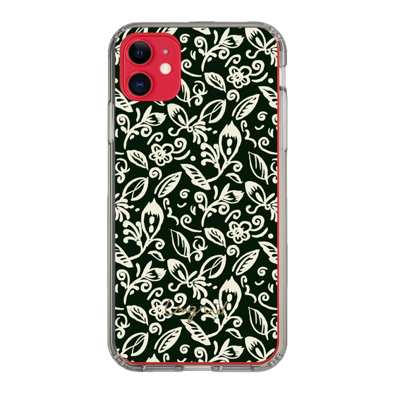 Slim Protection Case［ Ungrid - FlowerPrint - Black ］