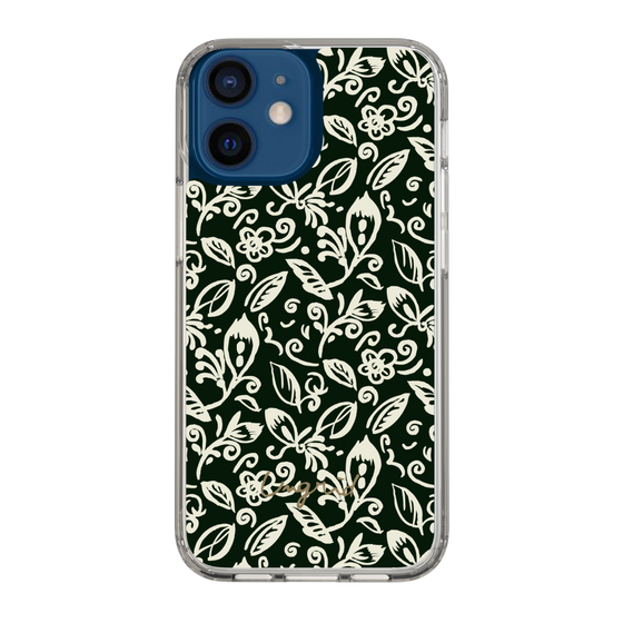 Slim Protection Case［ Ungrid - FlowerPrint - Black ］