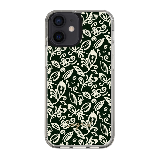 Slim Protection Case［ Ungrid - FlowerPrint - Black ］