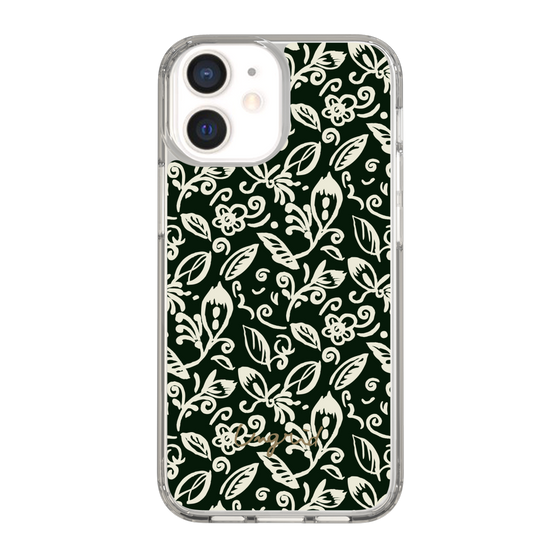 Slim Protection Case［ Ungrid - FlowerPrint - Black ］